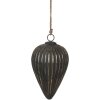 Clayre & Eef 6GL4526L Bomboniere per albero di Natale nero argento Ø 15x26 cm stile barocco