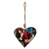 Clayre & Eef 6H2386L Appendino Cuore Rosso Marrone 13x2x13 cm Legno