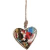Clayre & Eef 6H2386M Ciondolo Cuore Rosso Marrone 10x2x10 cm Legno