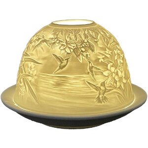 Clayre & Eef 6CE1825 Porta tealight in porcellana Ø12x8cm Bianco