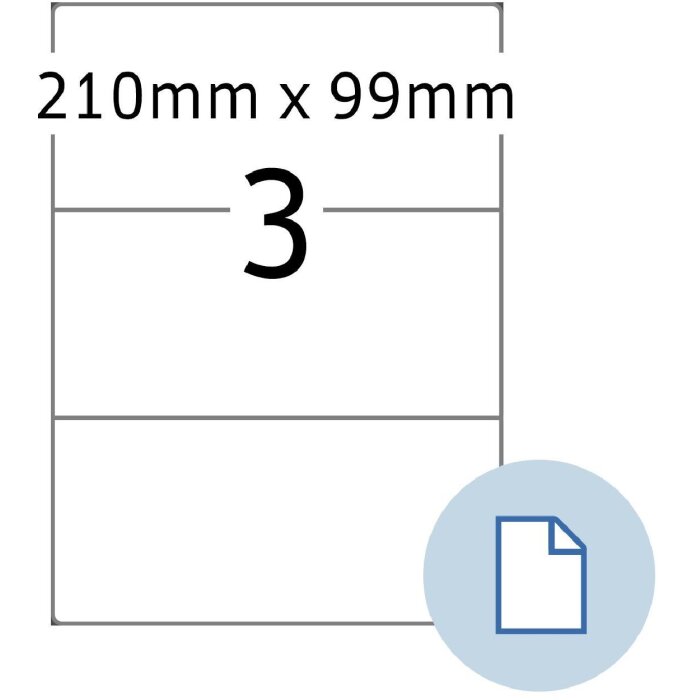 HERMA 8403 Etichette per fogli A4 bianco 210x99 mm 500 fogli 1500 etichette