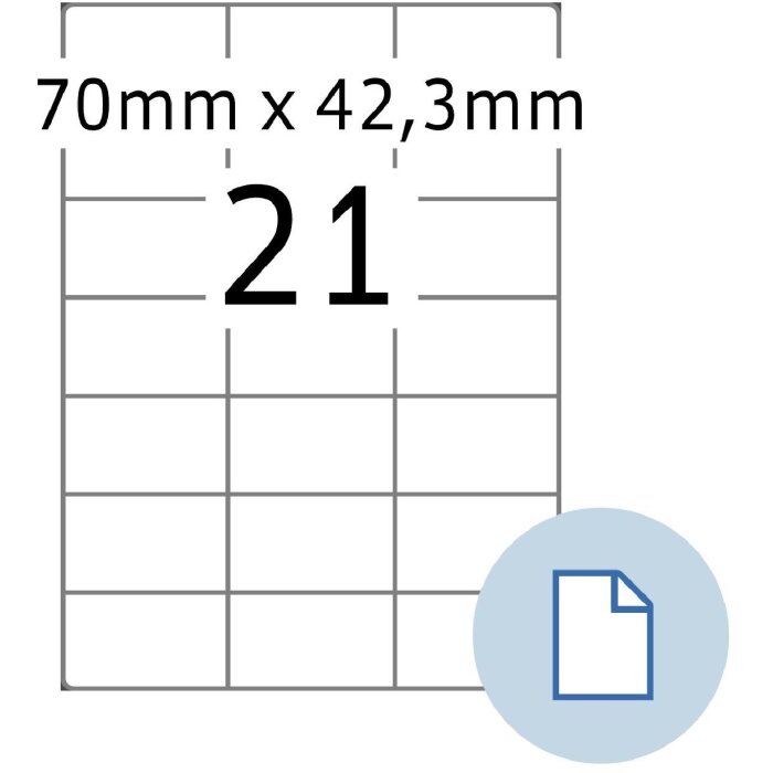 HERMA 8421 Etichette in fogli A4 bianco 70x42,3 mm 500 fogli/10500 etichette