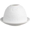 Clayre & Eef 6CE1815 Portacandele Bianco Ø 12x8 cm Porcellana Stile Country