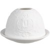 Clayre & Eef 6CE1828 Portacandele Bianco Ø 12x8 cm Porcellana Stile Country