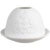Clayre & Eef 6CE1829 Portacandele Bianco Ø 12x8 cm Porcellana Stile Country