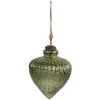 Clayre & Eef 6GL4558XL Guaina natalizia in vetro verde boemia Ø 16x20 cm