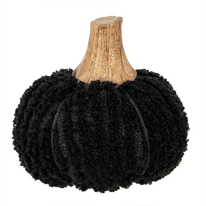 Clayre & Eef 65397 Zucca decorativa nera Ø 9x8 cm Stile Country