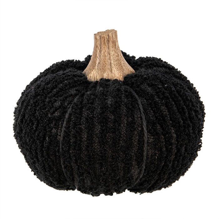 Clayre & Eef 65398 Zucca decorativa nera Ø 12x10 cm Stile Country
