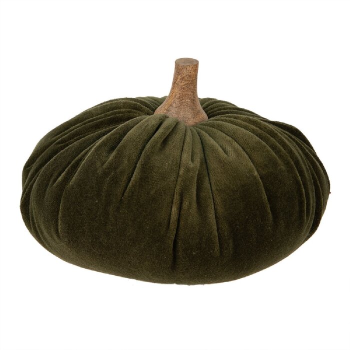 Clayre & Eef 65430 Decorazione Zucca Verde Ø 20x14 cm Stile Country Poliestere