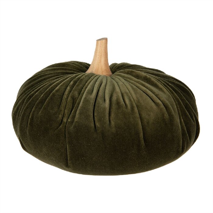 Decorazione Clayre & Eef verde zucca Ø 25x16 cm stile country poliestere