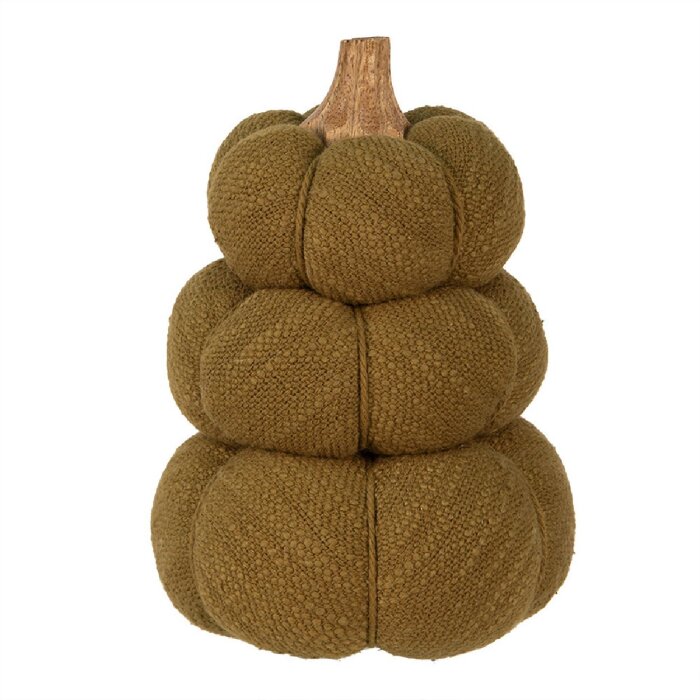 Clayre & Eef 65432 Zucca decorativa in poliestere verde Ø 13x18 cm Stile country