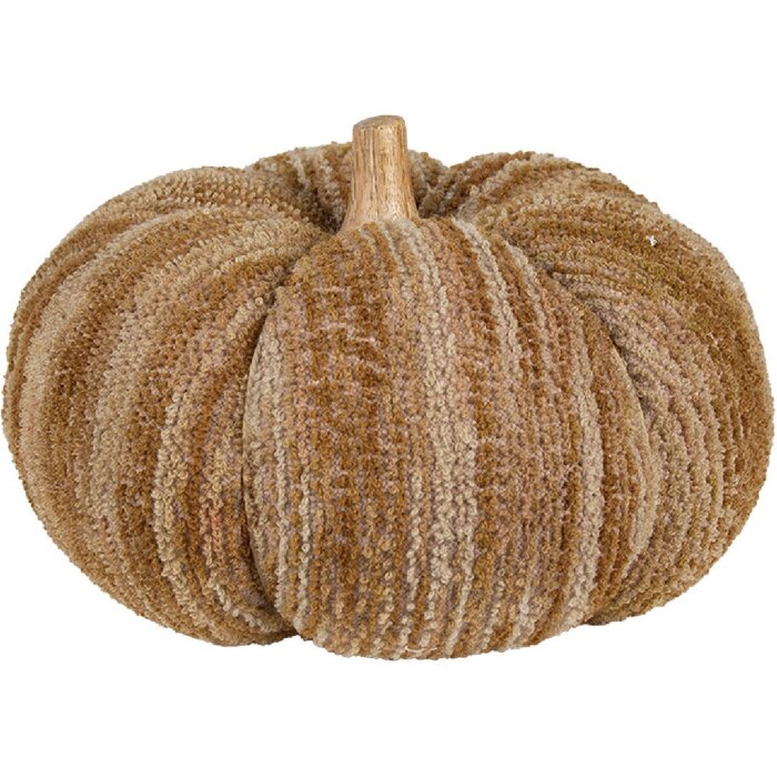 Clayre & Eef 65435 Zucca decorativa Marrone Beige Poliestere Ø 25x16 cm Stile Country