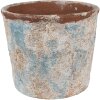 Clayre & Eef 6TE0523L Vaso da fiori in terracotta beige blu Ø 23x20 cm Stile country