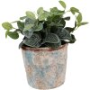 Clayre & Eef 6TE0523L Vaso da fiori in terracotta beige blu Ø 23x20 cm Stile country