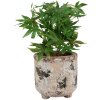 Clayre & Eef 6TE0525L Vaso da fiori in terracotta beige verde Ø 17x17 cm Stile country