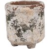 Clayre & Eef 6TE0525S Vaso da fiori in terracotta beige verde Ø 9x10 cm Stile country