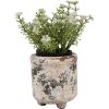 Clayre & Eef 6TE0525S Vaso da fiori in terracotta beige verde Ø 9x10 cm Stile country