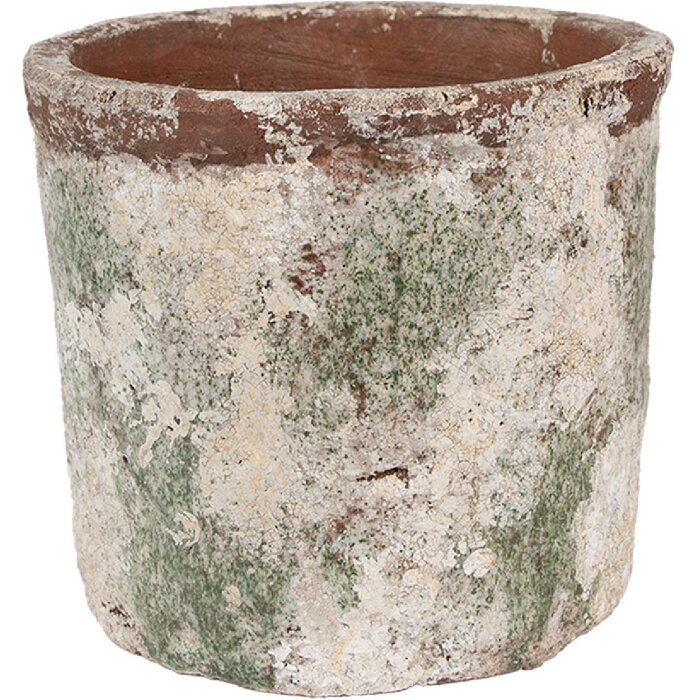 Clayre & Eef 6TE0526XL Vaso da fiori in terracotta beige Ø 18x16 cm Stile country