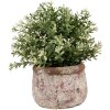 Clayre & Eef 6TE0527S Vaso da fiori in terracotta beige Ø 13x9 cm Stile country