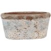 Clayre & Eef 6TE0528M Vaso da fiori in terracotta beige blu 19x11x10 cm stile country