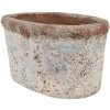 Clayre & Eef 6TE0528M Vaso da fiori in terracotta beige blu 19x11x10 cm stile country