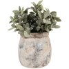 Clayre & Eef 6TE0535 Vaso da fiori in terracotta beige blu Ø 14x14 cm Stile country