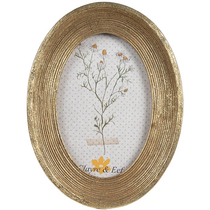 Clayre & Eef 2F1139 Portafoto ovale oro 15x2x20 cm 10x15 cm