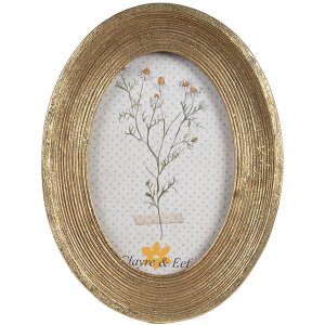 Clayre & Eef 2F1139 Portafoto ovale oro 15x2x20 cm...