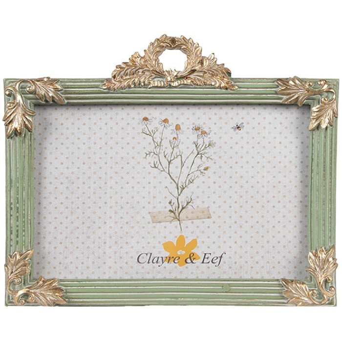 Clayre & Eef 2F1140 Portafoto Verde Oro 17x2x14 cm 10x15 cm