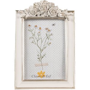 Clayre & Eef 2F1142 Cornice per quadri Bianco Argento 14x2x22 cm / 10x15 cm