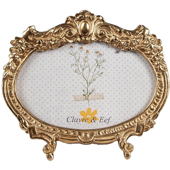 Clayre & Eef 2F1144 Portafoto color oro 17x2x15 cm / 10x15 cm Ovale Barocco