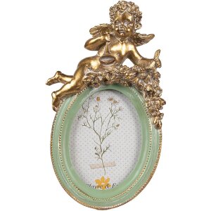 Clayre & Eef 2F1145 Cornice verde oro 10x3x16 cm 6x9 cm