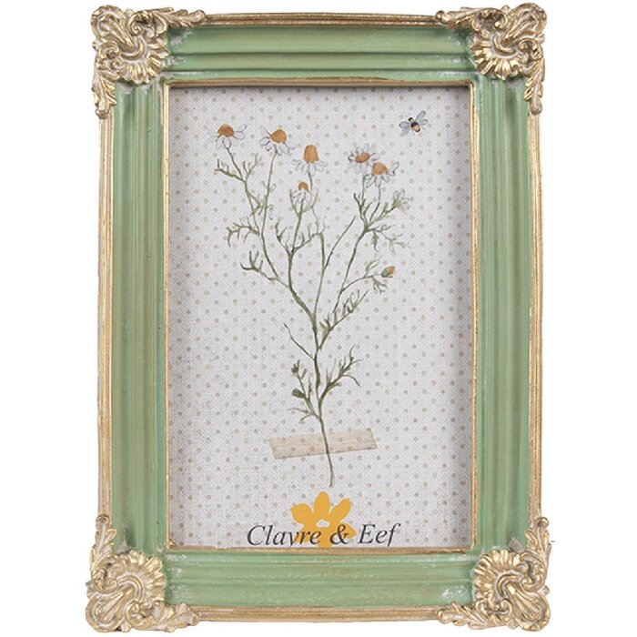 Clayre & Eef 2F1147 Portafoto Verde Oro 13x2x18 cm 10x15 cm