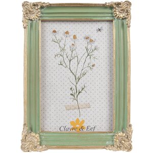 Clayre & Eef 2F1147 Portafoto Verde Oro 13x2x18 cm...