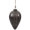 Clayre & Eef 6GL4530L Guaina natalizia nero argento Ø 17x26 cm in vetro
