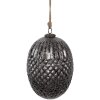 Clayre & Eef 6GL4531L Guaina natalizia in vetro nero grigio Ø 17x25 cm