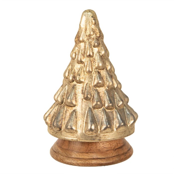 Clayre & Eef 65389 Albero di Natale color oro Ø 14x23 cm