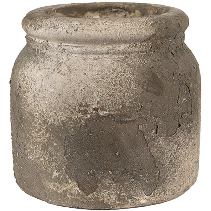Clayre & Eef 6TE0517 Vaso da fiori Grigio Beige Ø 17x16 cm