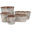 Vaso da fiori Clayre & Eef Beige Verde Ø 14x12 cm Stile country