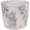 Clayre & Eef 6TE0520L Vaso da fiori in terracotta bianco blu Ø 18x15 cm Stile country