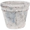 Clayre & Eef 6TE0520S Vaso da fiori in terracotta bianco blu Ø 10x8 cm Stile country