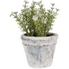 Clayre & Eef 6TE0520S Vaso da fiori in terracotta bianco blu Ø 10x8 cm Stile country