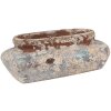 Clayre & Eef 6TE0522L Vaso da fiori Beige Blu 27x15x9 cm