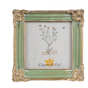 Clayre & Eef 2F1149 Portafoto Verde Oro 13x2x13 cm 10x10 cm