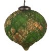 Clayre & Eef 6GL4509 Set di 4 gingilli natalizi verde oro 27x26x13 cm Ø 15x15 cm