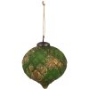 Clayre & Eef 6GL4509 Set di 4 gingilli natalizi verde oro 27x26x13 cm Ø 15x15 cm