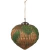 Clayre & Eef 6GL4509 Set di 4 gingilli natalizi verde oro 27x26x13 cm Ø 15x15 cm