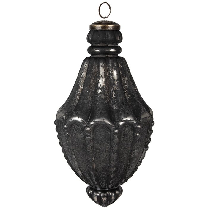 Clayre & Eef 6GL4520 Guaina per albero di Natale nera Ø 11x22 cm