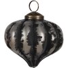 Clayre & Eef 6GL4691 Albero di Natale in vetro Ø 8x8 cm Nero Grigio