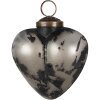 Clayre & Eef 6GL4692 Guaina per albero di Natale cuore grigio nero 8x4x8 cm